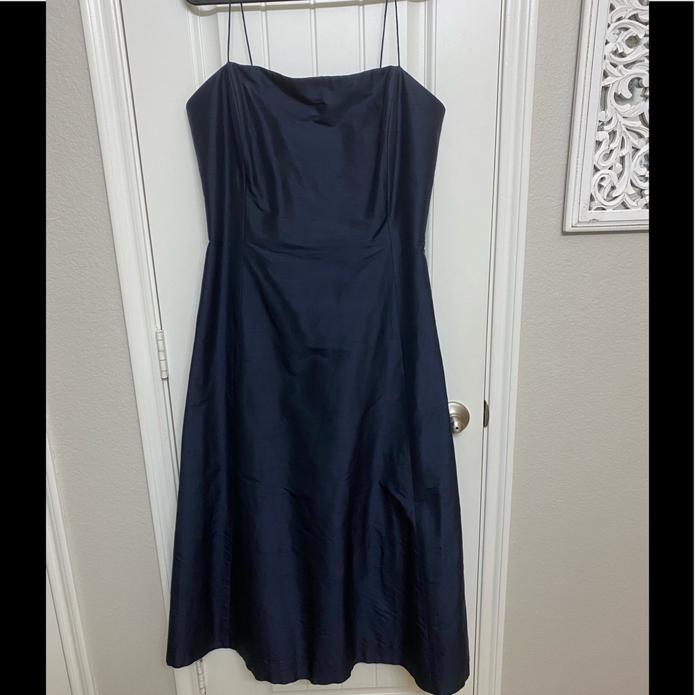 Gorgeous Navy Blue Silk Taffeta Dress size 14